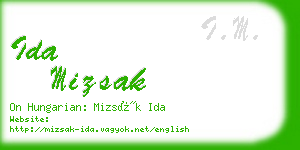 ida mizsak business card